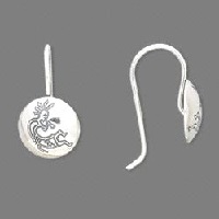11mm Sterling Silver *Kokopelli* Concho French EAR WIRE Components