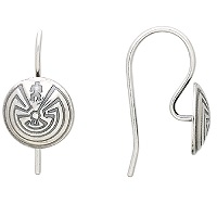 11mm Sterling Silver *Labyrinth* Concho French EAR WIRE Components