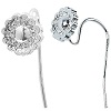 Silver Plated DAISY FLOWER "Slide-A-Charm" French EAR WIRES