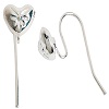 Silver Plated HEART "Slide-A-Charm" French EAR WIRES