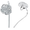 Silver Plated ROSE FLOWER "Slide-A-Charm" French EAR WIRES