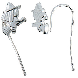 Silver Plated WITCH "Slide-A-Charm" French EAR WIRES