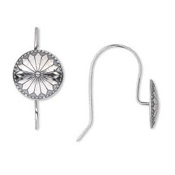 10mm Sterling Silver *Southwest Style* Concho French EAR WIRE Components