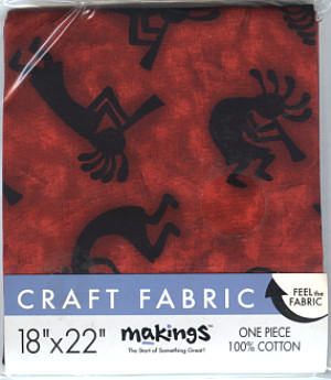 Makings®  18" x 22" *Kokopelli, Rust* 100% Cotton Printed CRAFT FABRIC
