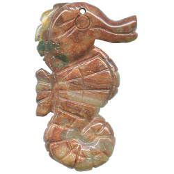 30x50mm Fancy Jasper SEAHORSE Pendant/Focal Bead