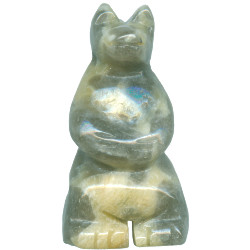 23x44mm Feldspar STANDING BEAR Pendant/Focal Bead