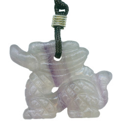 24x33mm Fluorite DRAGON Animal Fetish Pendant/Focal Bead