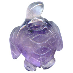 20x22mm Purple Fluorite SEA TURTLE Animal Fetish Bead