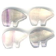 12x18mm Fluorite ZUNI BEAR Animal Fetish Beads