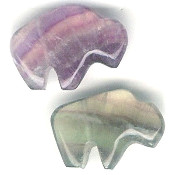 14x20mm Fluorite Zuni Style BUFFALO Animal Fetish Bead