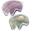 14x20mm Fluorite Zuni Style BUFFALO Animal Fetish Bead