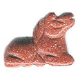 15x18mm 3-D Red Goldstone HORSE Animal Fetish Bead