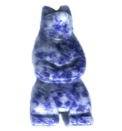 18x40mm Sodalite STANDING BEAR Animal Fetish Pendant/Focal Bead