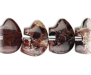 10x14mm Brecciated Jasper ZUNI BEAR Animal Fetish Beads