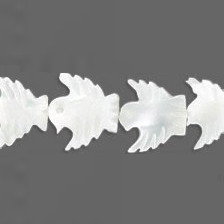 15mm White Mother of Pearl BIRD/EAGLE Animal Fetish Beads