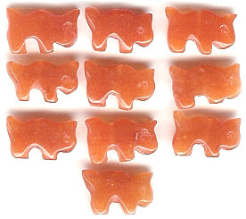 10x14mm Red Aventurine Mini CAT Animal Fetish Beads