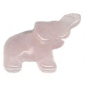 15x22mm 3-D Rose Quartz ELEPHANT Animal Fetish Bead