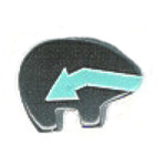 8x12mm Inlaid Block Gemstone ZUNI BEAR Animal Fetish Bead - *Black Arrow*