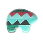 8x12mm Inlaid Block Gemstone ZUNI BEAR Animal Fetish Bead - *Blue ZigZag*