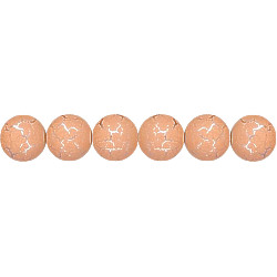 6mm Peach *Desert Sun* Silver-Plated Pressed Glass SMOOTH ROUND Beads