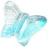 13x15mm Crystal & Light Blue Givre Pressed Glass BUTTERFLY Beads