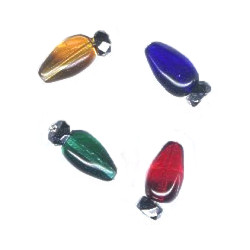 18mm 2-Bead Pressed Glass CHRISTMAS LIGHTS Charm Bead Mix