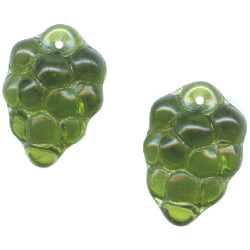 12x15mm Transparent Dark Olive Green Pressed Glass GRAPES Charm Beads