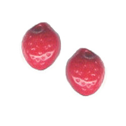11mm Opaque Red Pressed Glass STRAWBERRY Charm Beads