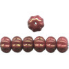 6x8mm Opaque Red w/Gold Luster *Vintage* German Glass Fluted MELON / DISC Beads