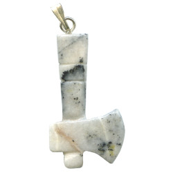 12x26mm Grey Matrix Marble TOMAHAWK Charm/Pendant - with Loop & Bail