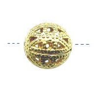 10mm 14kt Gold-Plated FILIGREE ROUND Bead