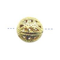 8mm 14kt Gold-Plated FILIGREE ROUND Bead