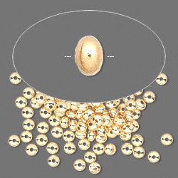 3x4mm 22kt Gold-Plated Smooth RONDELLE / SAUCER Beads