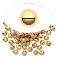 4mm 22kt Gold-Plated SMOOTH ROUND Beads