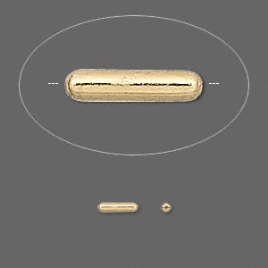 1.5x6.5mm 22kt Gold-Plated TUBE Beads