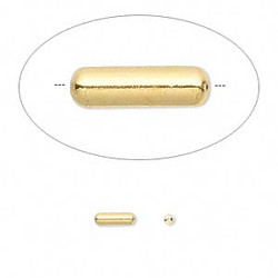 3x9mm 22kt Gold-Plated TUBE Beads