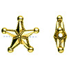 18mm Antiqued Gold Finish Pewter Western STAR Beads