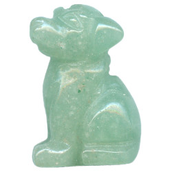 15x22mm Green Aventurine 3-D DOG Animal Fetish Bead