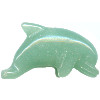 10x25mm 3-D Green Aventurine DOLPHIN Animal Fetish Bead