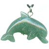 15x33 Green Aventurine DOLPHIN Animal Fetish Pendant/Focal Bead