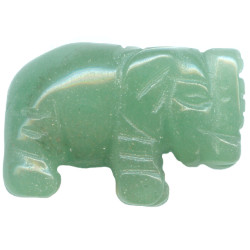 15x20mm Green Aventurine ELEPHANT Animal Fetish Bead