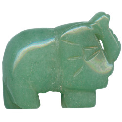 30x40mm 3-D Green Aventurine ELEPHANT Animal Fetish Pendant/Focal Bead