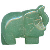 30x40mm 3-D Green Aventurine ELEPHANT Animal Fetish Pendant/Focal Bead