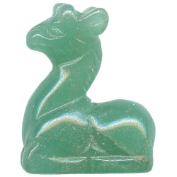 16x21mm Green Aventurine GIRAFFE Animal Fetish Bead