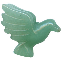 18x28mm Green Aventurine HUMMINGBIRD Animal Fetish Bead