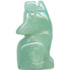 10x20mm 3-D Green Aventurine HOWLING COYOTE/WOLF Animal Fetish Bead