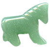 20x24mm Green Aventurine HORSE Animal Fetish Bead