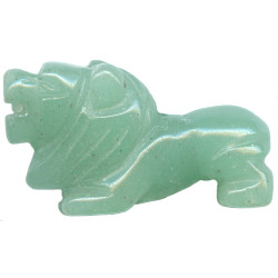 16x22mm Green Aventurine LION Animal Fetish Bead