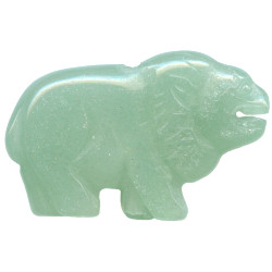 22x36mm Green Aventurine LION Animal Fetish Focal/Pendant Bead