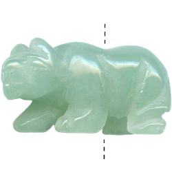 11x22mm Green Aventurine 3-D COUGAR/MOUNTIAN LION Animal Fetish Bead